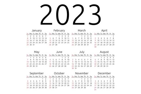 Vector Calendar 2023 Sunday Illustrator Graphics Creative Market