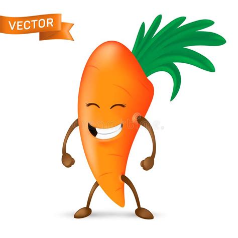 Happy Cartoon Carrot Mascot Character With Arms And Legs Isolated On