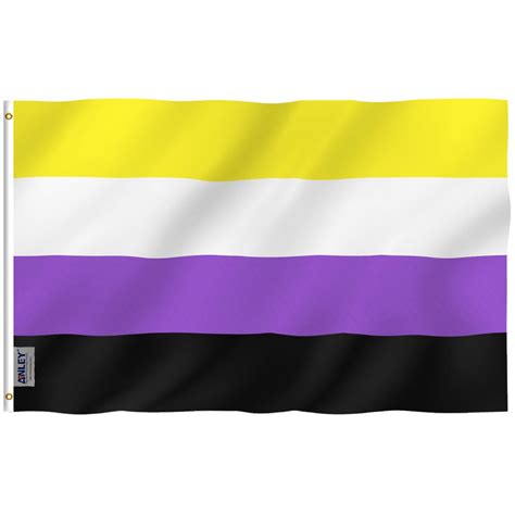 Anley Fly Breeze 3x5 Foot Non Binary Pride Flag Vivid Color And Fade Proof Double Stitched