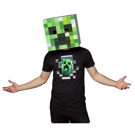 Minecraft Creeper Head Green Cardboard Mask Minecraft Outfits