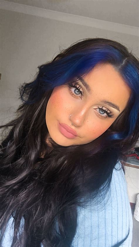 Dyed Bangs Blue Original Eyes Hair Color Underneath Hair Streaks