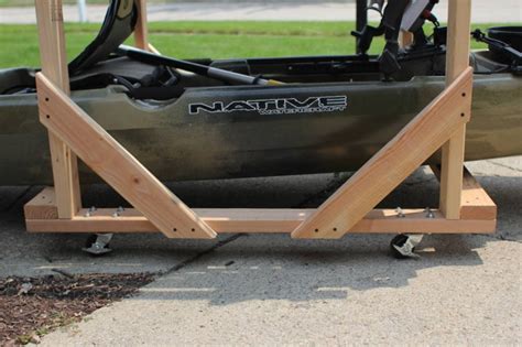 Diy Rolling Kayak Storage Rack 2x4s And Caster Wheels Paddle