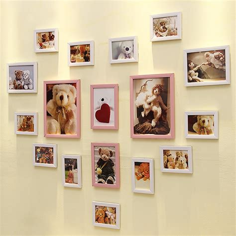 17 Boxes Heart Shaped Photo Wall Living Room Creative