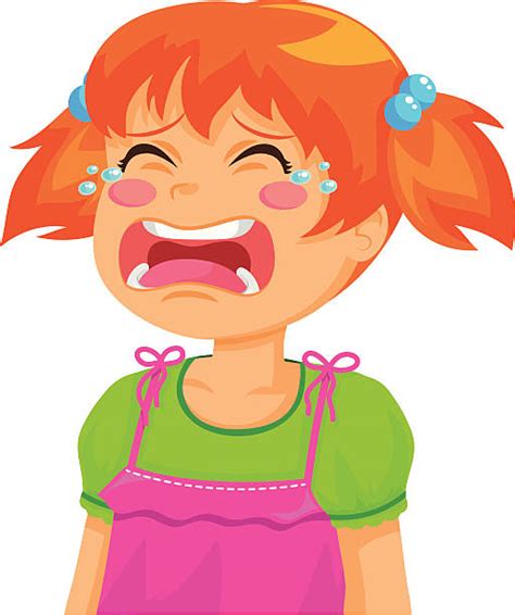 Sad Little Cute Baby Girl Crying Illustrations Royalty