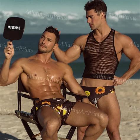 Male Models Print Muscular Handsome Beefcake Shirtless Hunk Hot Men