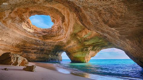 Nature Landscape Beach Cave Sea Wallpapers Hd