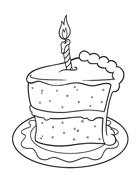 Step by step drawing tutorial on how to draw a birthday cake. Pictures Slice Of Cake Birthday Coloring Pages | Happy birthday coloring pages, Birthday ...