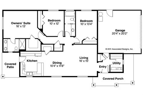 Ranch House Plans Hopewell Associated Designs Home Building Plans