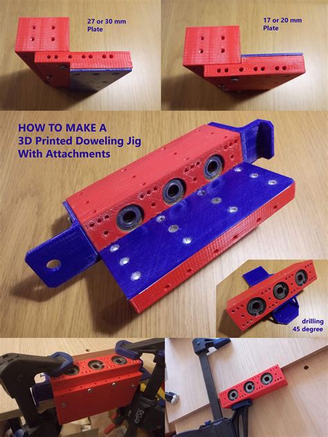 3D Printed Doweling Jig With Attachments 3d Printing 3d Printing Diy
