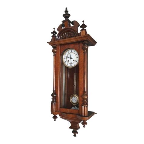 1908 Antique German Wall Wooden Mechanical Regulator Clock With