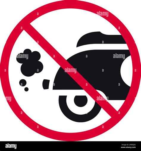 No Exhaust Prohibited Sign No Emitting Exhaust Fumes Forbidden Modern