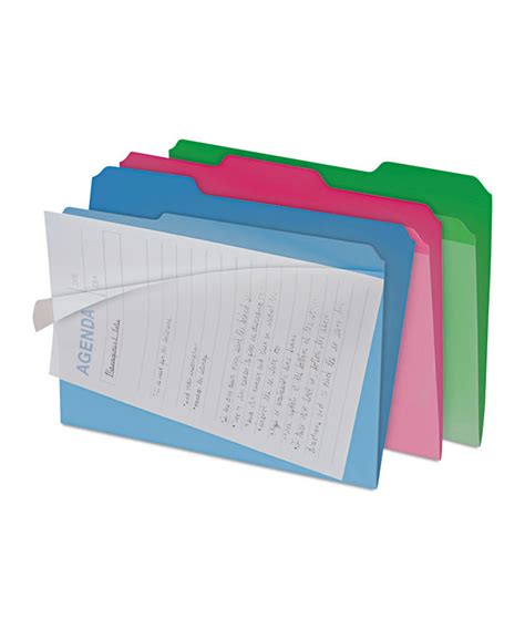 Clear View Interior File Folders 13 Cut Top Tab Letter Assorted 6pack