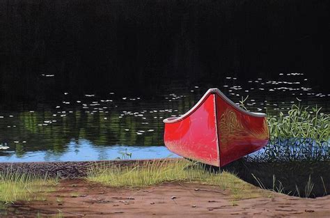Red Canoe Painting By Kenneth M Kirsch Fine Art America