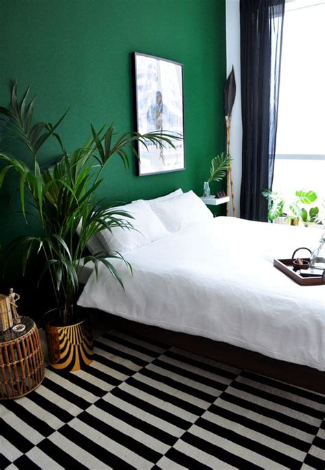 Elegante Y Actual Dormitorio Pintado En Verde Bedroom Paint Home