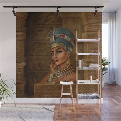 Nefertiti Neferneferuaten The Egyptian Queen Wall Mural By Creativemotions Society6