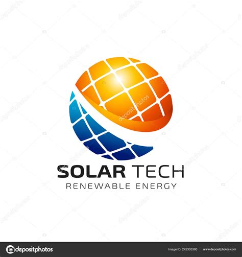Sun Solar Energy Logo Design Template Solar Tech Logo Designs Stock