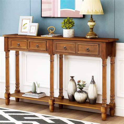 Enyopro Solid Wood Buffet Sideboard Rustic Farmhouse Console Table
