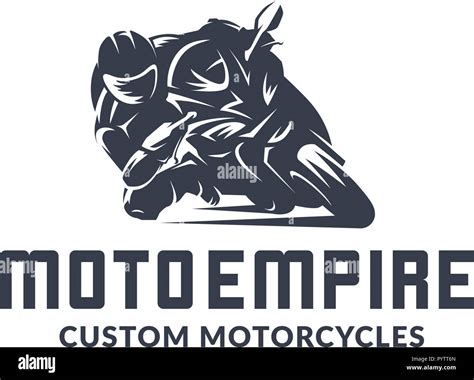 Racing Motorcycle Logo On White Background Superbike Vector Monochrome