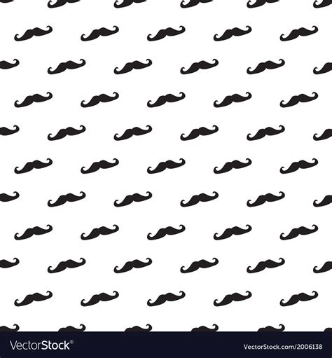 Seamless Hipster Mustache Pattern Background Vector Image