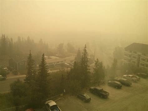 Forest Fire Smoke Denseness In Yellowknife Today Canada