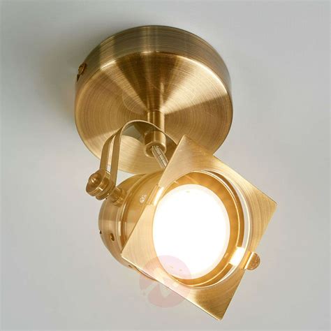Janek - LED spotlight in antique brass, GU10 | Lights.co.uk