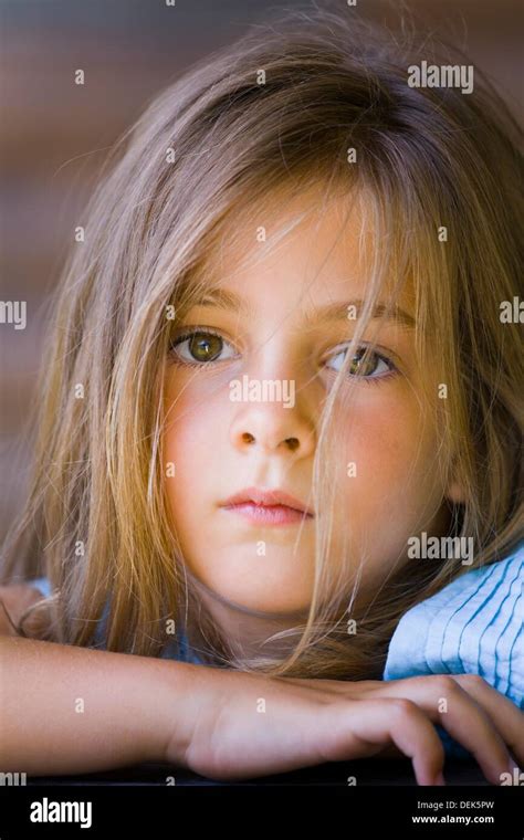 6 Year Old Girl Portrait Stock Photo 60657937 Alamy