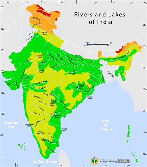 India Physical Map Rivers And Mountains