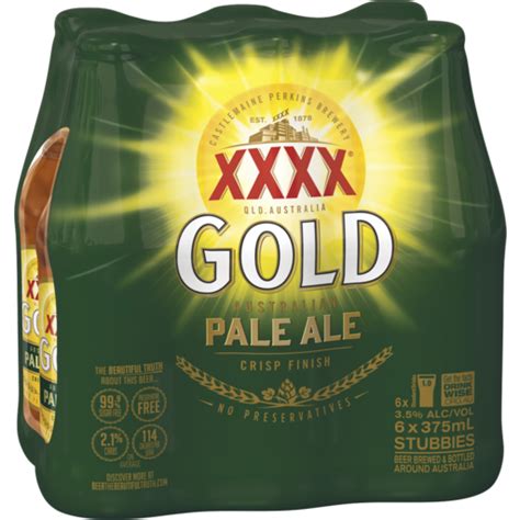 Xxxx Gold Australian Pale Ale Stubbies 6 375ml Bottlemart Ivanhoe
