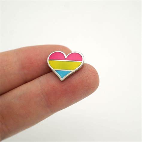 Tiny Pansexual Flag Heart Enamel Pin Compoco