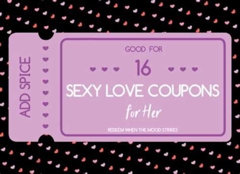 Add Spice Sexy Love Coupons For Her 16 Fun Sex Vouchers Great Birthday Valentines Day T