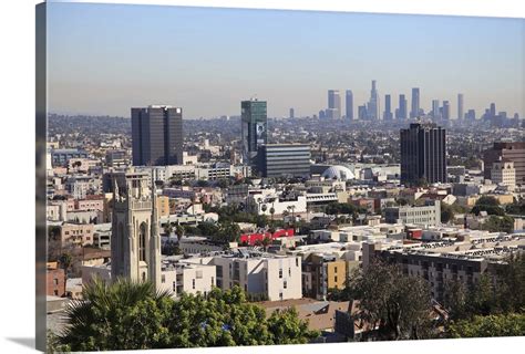 Hollywood And Downtown Skyline Los Angeles California Wall Art