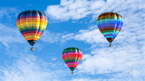Colorful Hot Air Balloons On The Blue Sky Wonders And Holidays