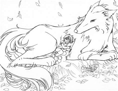 Anime Wolf Coloring Pages Clip Art Library