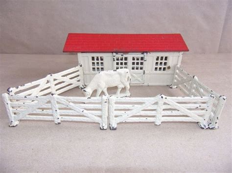 Morton buildings hobby garage in north carolina. Vintage Cast Iron Toy Farm Play Set Barn Fence Cow All ...