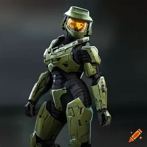Artwork Of A Female Master Chief Character From A Video Game On Craiyon