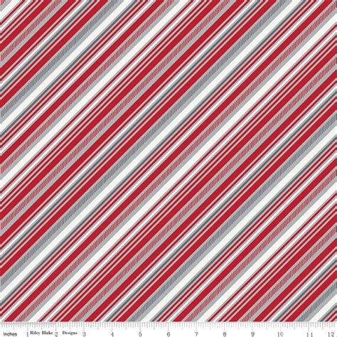 Red Gray And White Diagonal Stripe Cotton Fabric In Yard 34