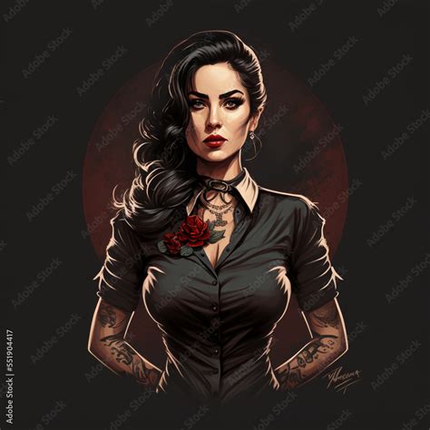 Mafia Queen Concept Art Of A Woman In A Mafia Dress Generative Ai