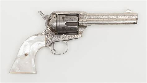 Period Engraved Colt Civilian Model Saa Revolver 45 Cal 4 34