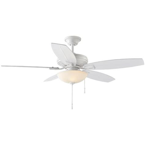 Hampton Bay North Pond 52 In Led Outdoor Matte White Ceiling Fan With