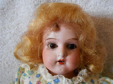 13 Inch German Mabelle Bisque Head Doll Open Mouth Teeth Hinge