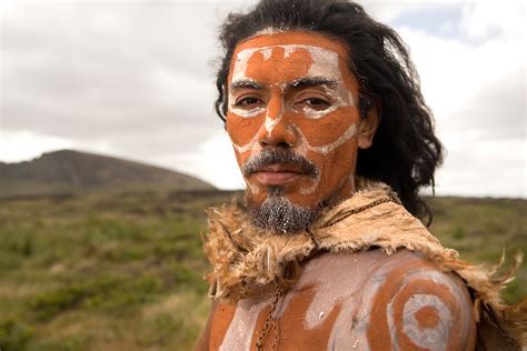 Native Rapa Nui Man With Body Paint Easter Island Chile Gail Mooney