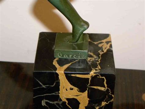 french art deco female nude disc dancer statue by garcia modernism