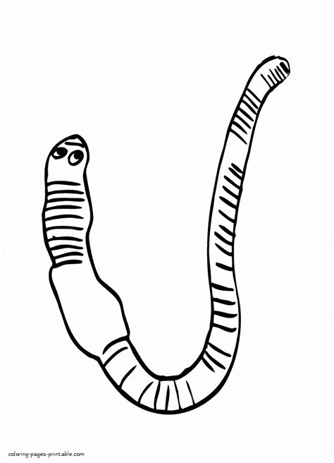 Worm Coloring Pages Printable