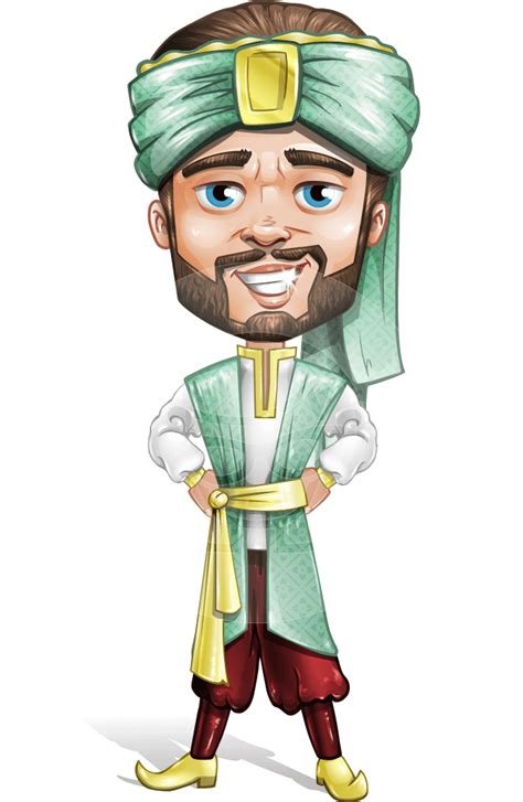 Arabian Man With Beard Cartoon Vector Character Aka Cartoon Man Arab