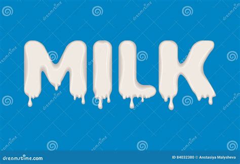 Vector Word Made Of Milk Stock Vector Illustration Of Milky 84032380