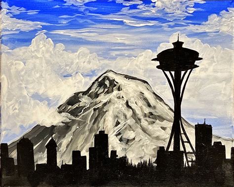 Art At Home Seattle Skyline Uncorked Canvas