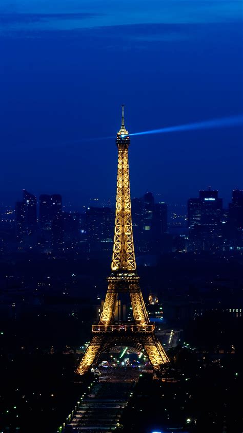 Eiffel Tower Wallpaper 4k Night Cityscape Lighting Blue Sky Paris