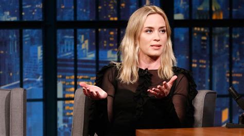 watch late night with seth meyers interview emily blunt tells the story of how she met john