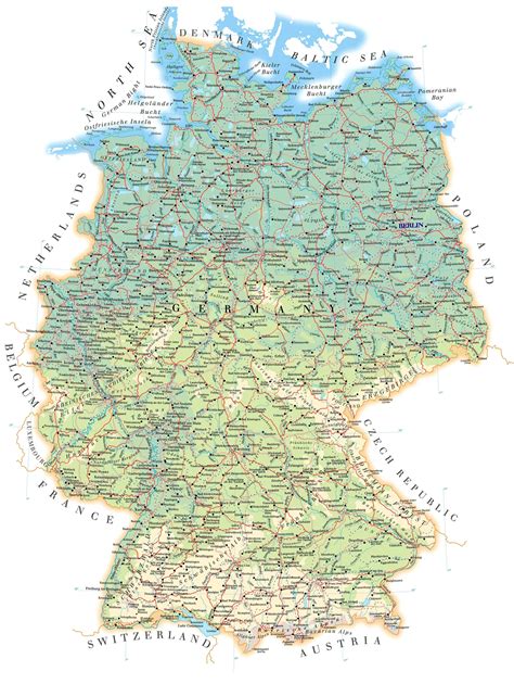 Где находится германия на карте мира. Подробная карта Германии на русском языке с городами ...
