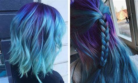 The pale hybrid of purple and blue mimics one of nature's daintiest flowers for hair that looks feminine and fanciful. 25 Amazing Blue and Purple Hair Looks | StayGlam